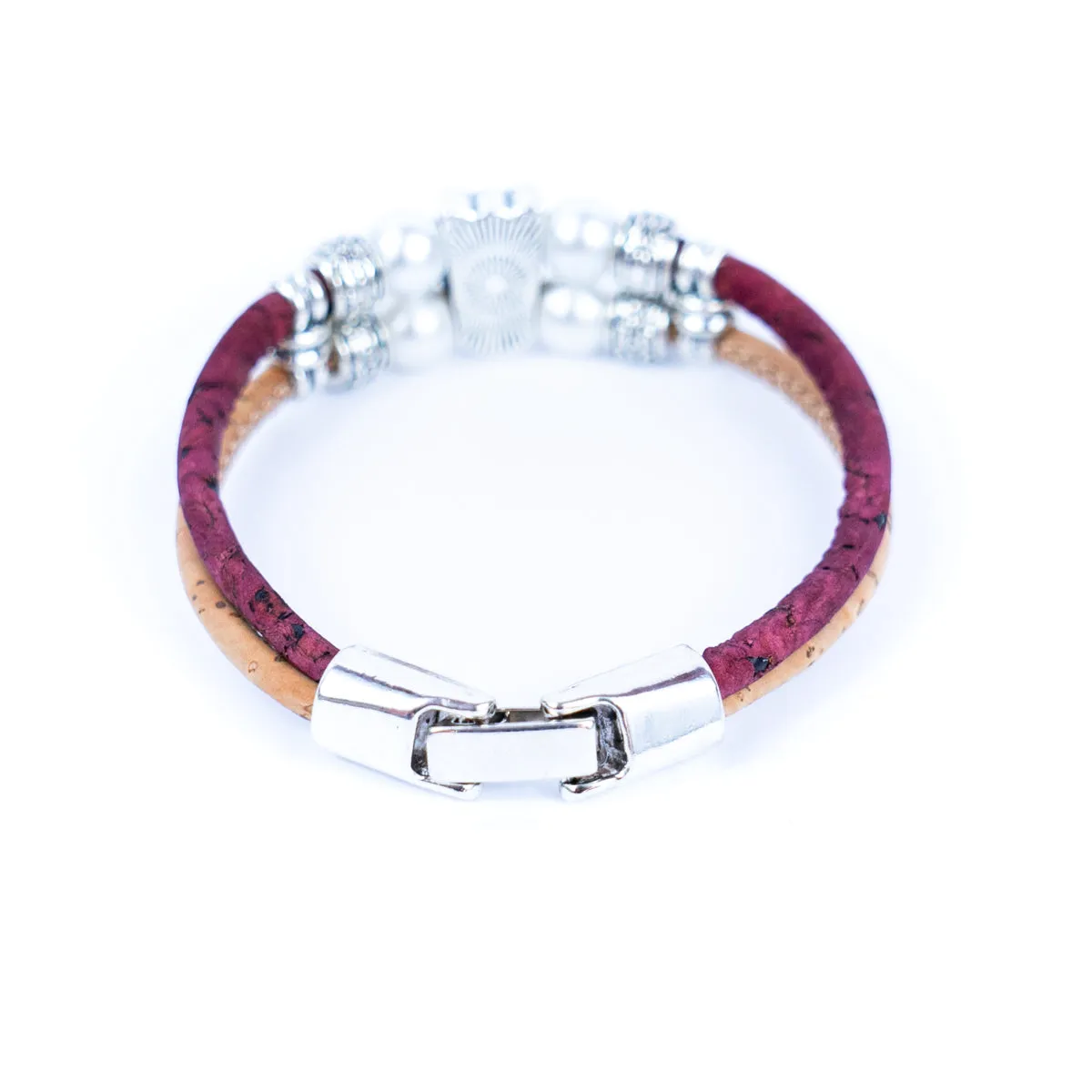 3MM round colored cork cord and owl alloy accessories handmade women's bracelet  BR-413-MIX-5