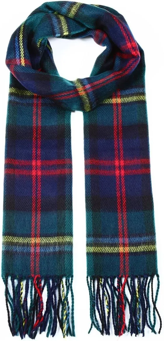 A.WAVE Softer than Cashmere Wool Touch Tassel Ends Plaid Check Solid Scarf