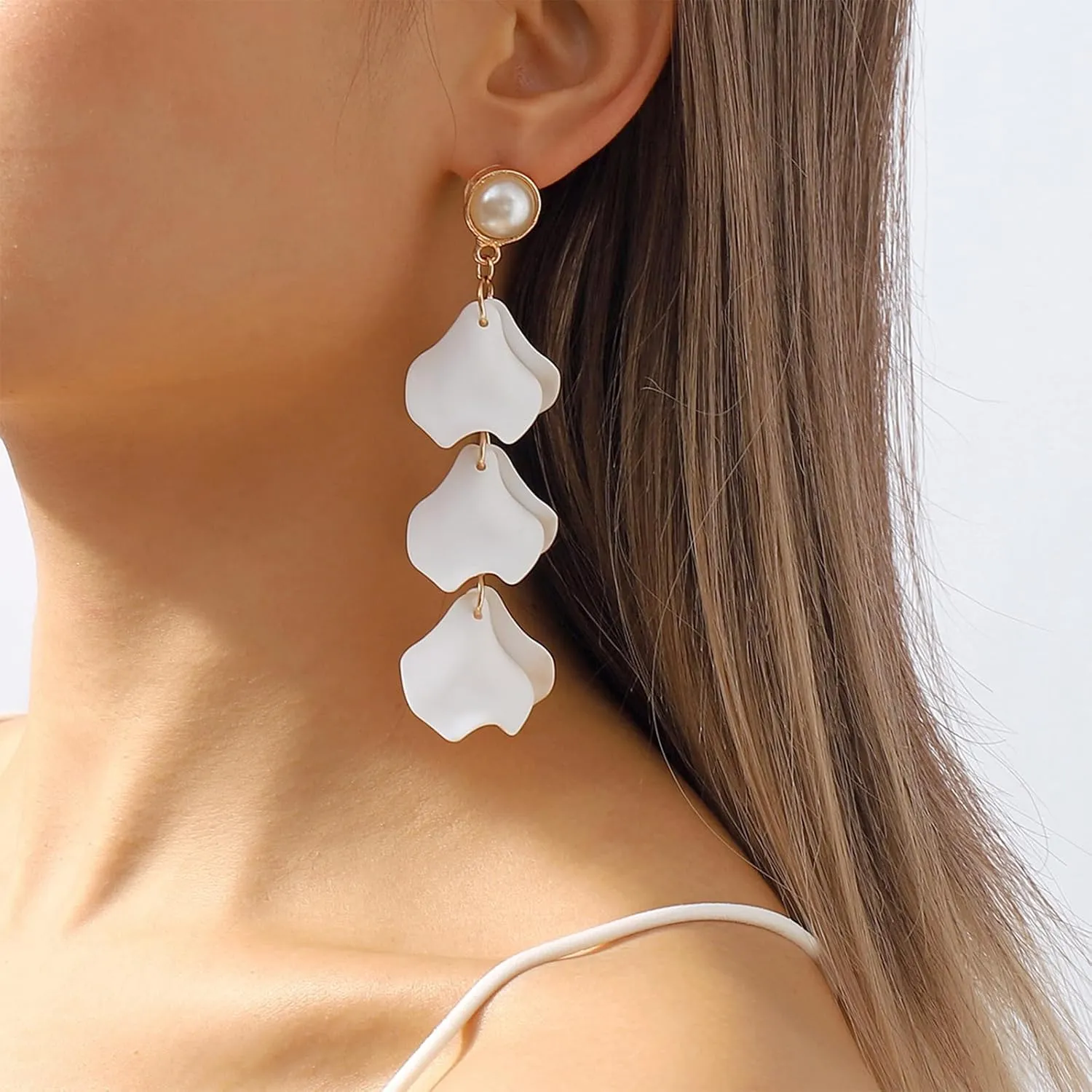 Boho Baroque Pearl Dangle Earrings - Elegant Wedding & Statement Studs for Guest Dresses Accessories