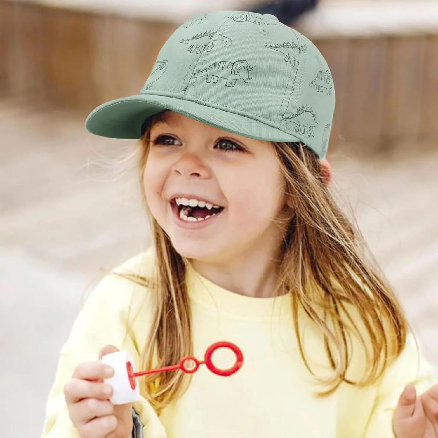 Toddler Baseball Hat with Mesh Adjustable Dinosaur Printed Trucker Hat Outdoor Beach Summer Infant Sun Cap for Kid Boy